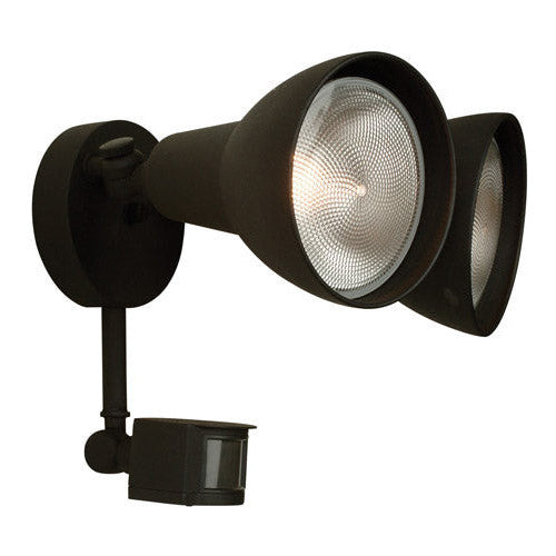 CRAFTMADE 2 Light Covered Flood with Motion Sensor in Textured Black