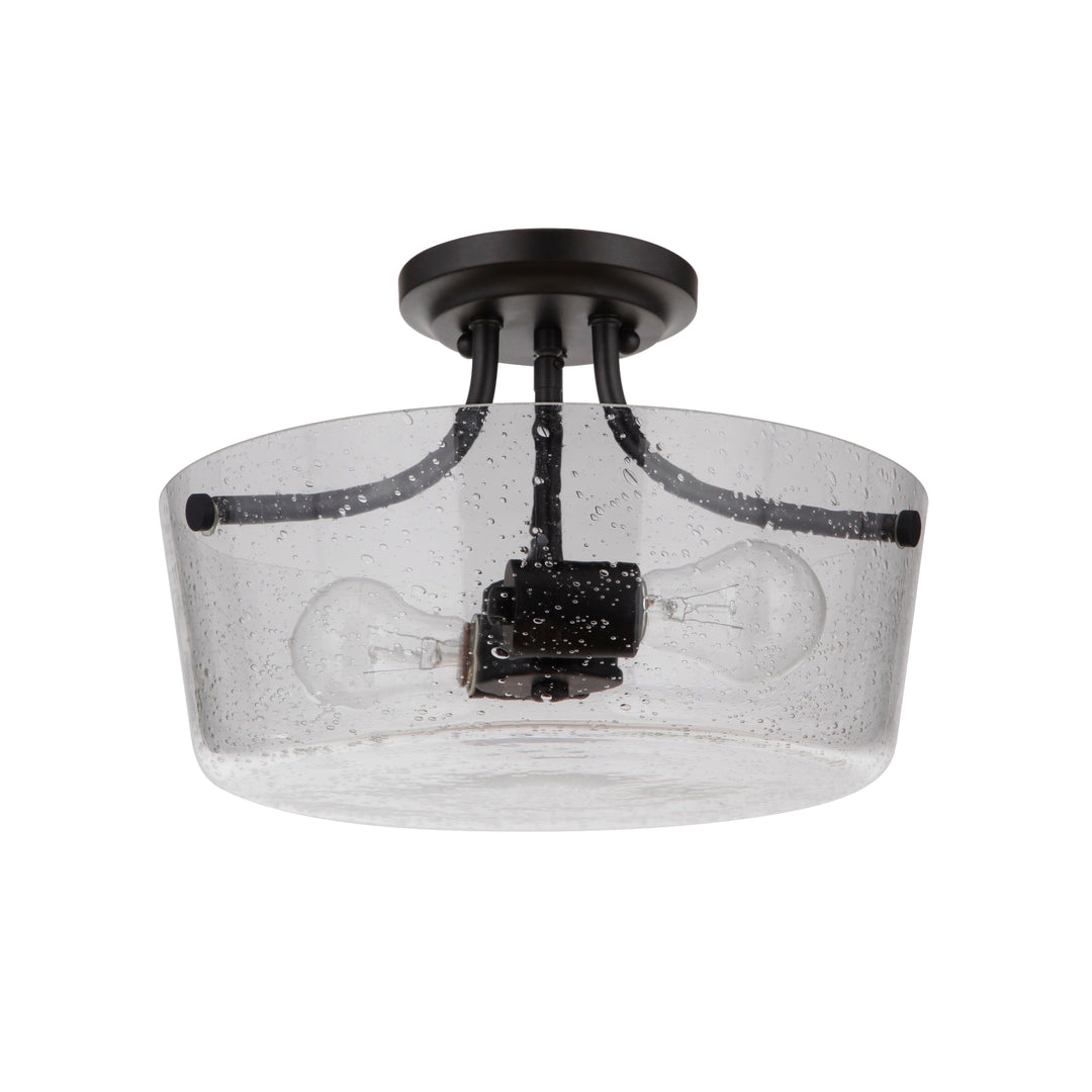 CRAFTMADE Tyler 2 Light Semi Flush in Flat Black