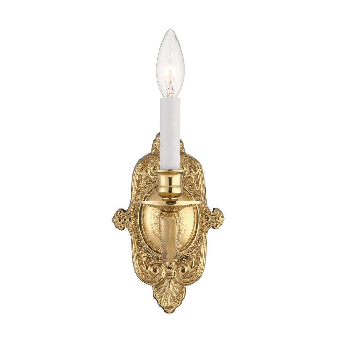 Crystorama 1 Light Polished Brass Cast Sconce Crystorama