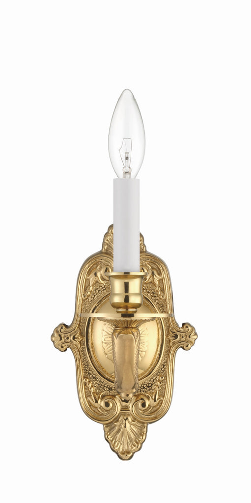 Crystorama 1 Light Polished Brass Cast Sconce Crystorama