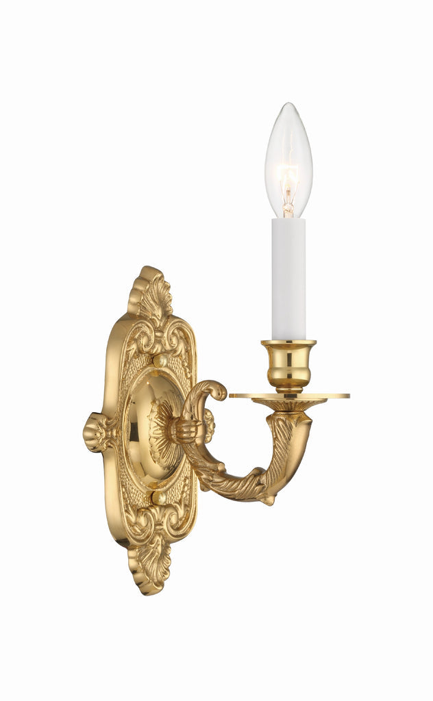 Crystorama 1 Light Polished Brass Cast Sconce Crystorama