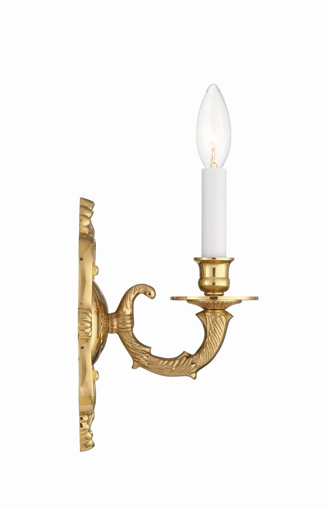 Crystorama 1 Light Polished Brass Cast Sconce Crystorama