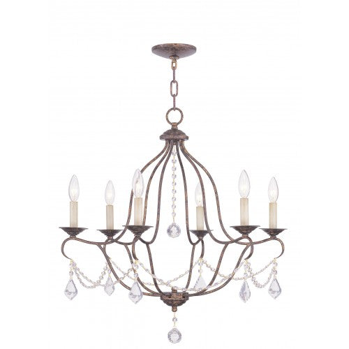 6 Light Venetian Golden Bronze Chandelier Livex