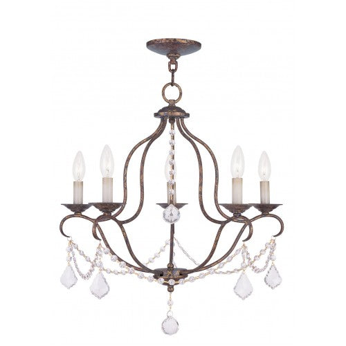 5 Light Venetian Golden Bronze Chandelier Livex