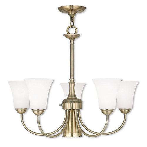 6 Light Antique Brass Dinette Chandelier Livex