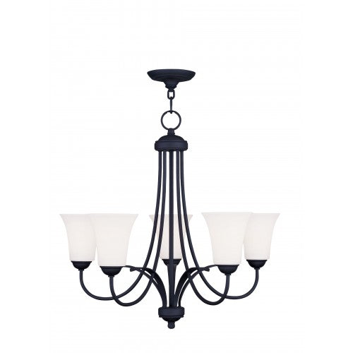 5 Light Black Chandelier Livex