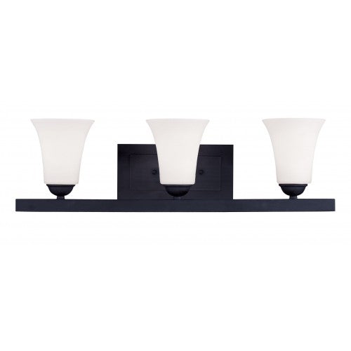 3 Light Black Bath Vanity Livex