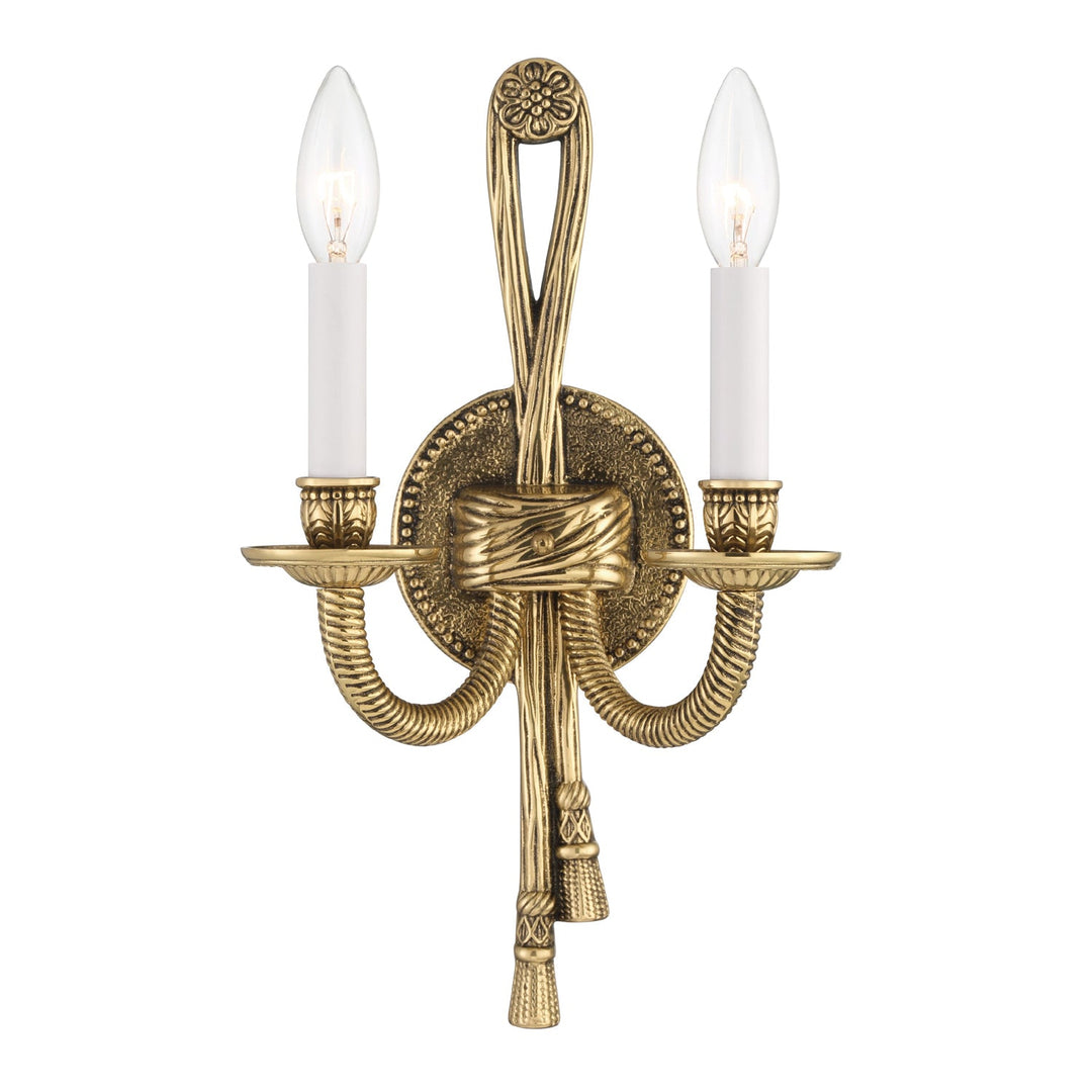 Crystorama 2 Light Olde Brass Cast Sconce Crystorama