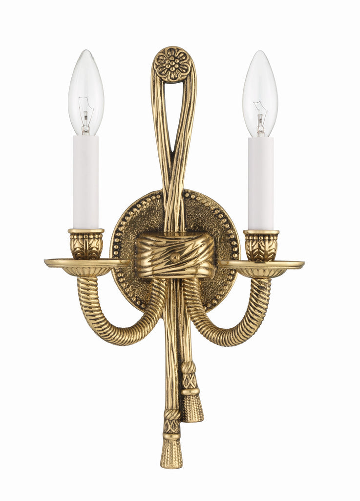 Crystorama 2 Light Olde Brass Cast Sconce Crystorama