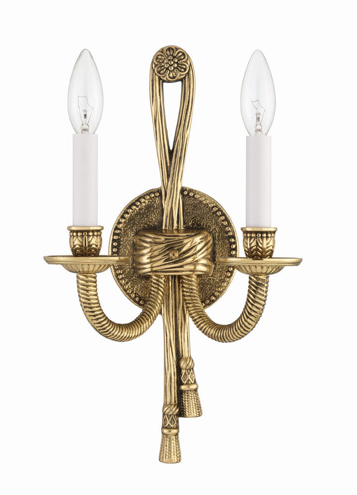 Crystorama 2 Light Olde Brass Cast Sconce Crystorama