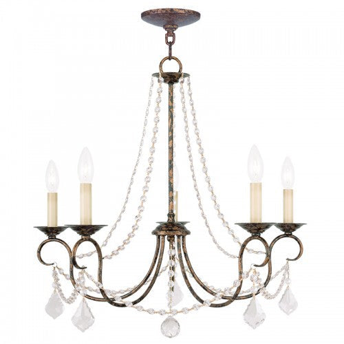 5 Light Venetian Golden Bronze Chandelier Livex