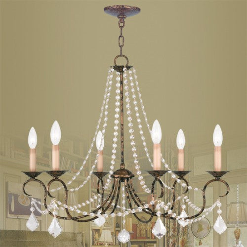 6 Light Venetian Golden Bronze Chandelier Livex