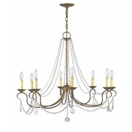 8 Light Venetian Golden Bronze Chandelier Livex