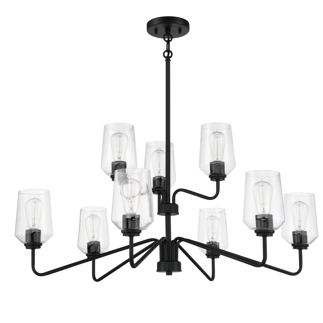 CRAFTMADE Shayna 9 Light Chandelier in Flat Black