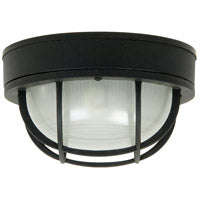 CRAFTMADE Round Bulkhead 1 Light Large Flush/Wall Mount in Textured Black