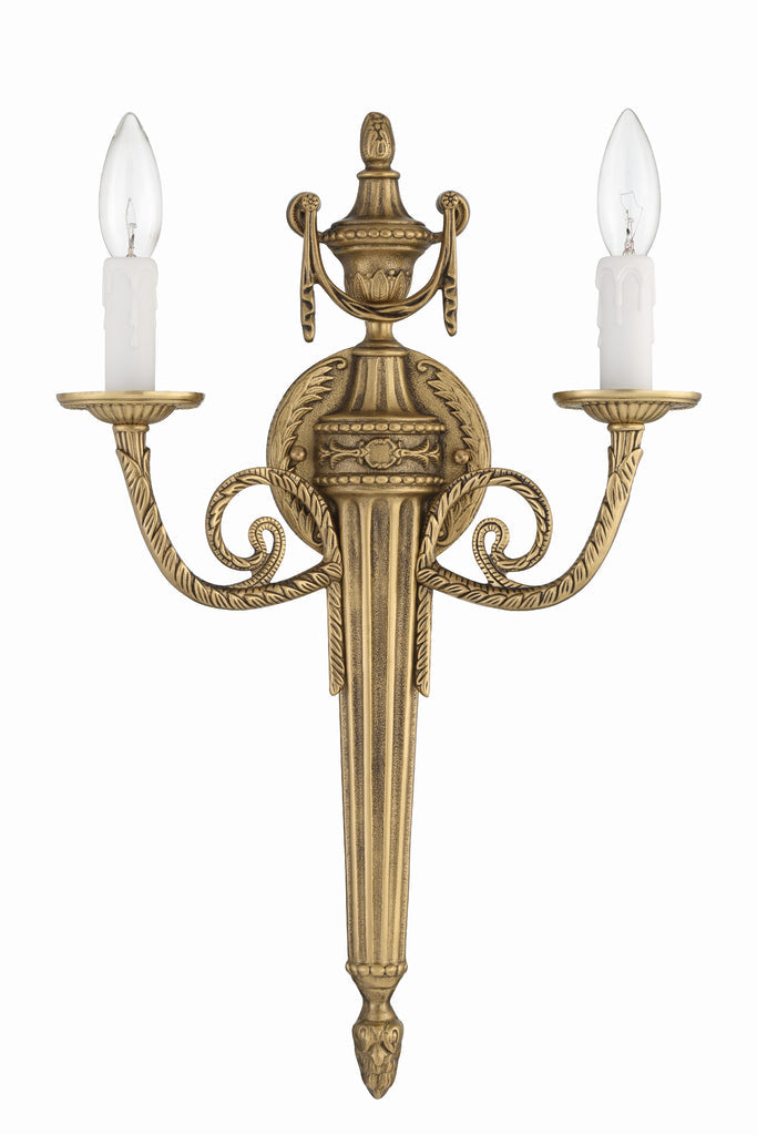 Crystorama Crystorama Crystorama 2 Light Matte Brass Cast Sconce