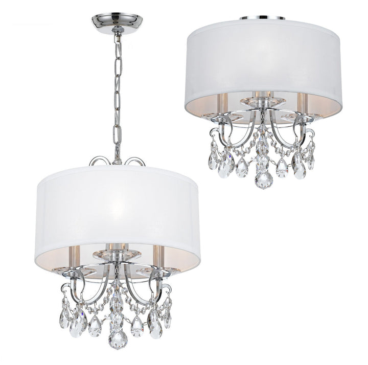 Crystorama Crystorama Othello 3 Light Polished Chrome Semi Flush Mount