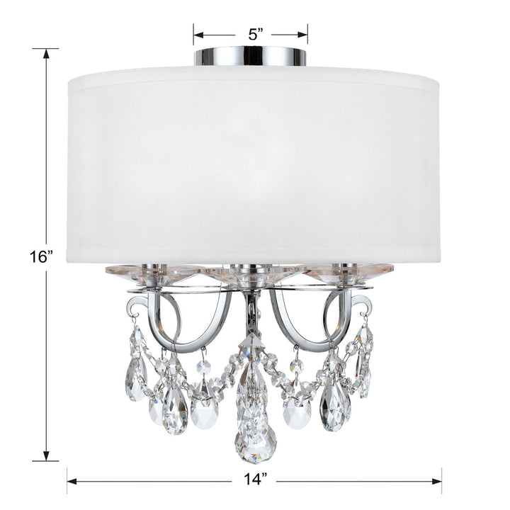 Crystorama Crystorama Othello 3 Light Polished Chrome Semi Flush Mount