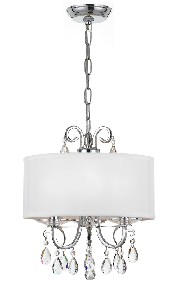 Othello 3 Light Swarovski Strass Crystal Polished Chrome Mini Chandelier Crystorama