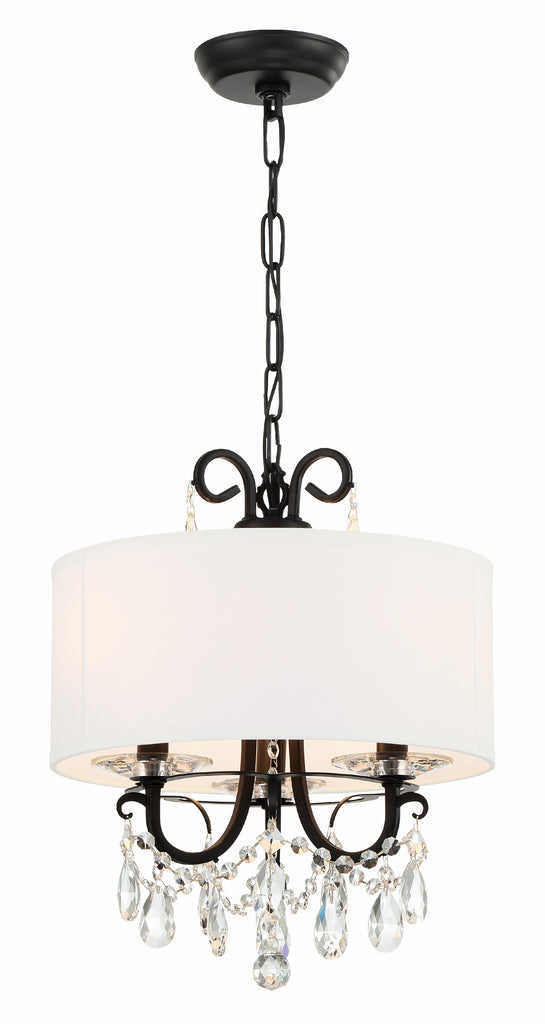 Othello 3 Light Matte Black Mini Chandelier Crystorama