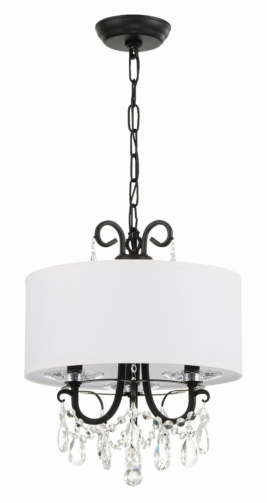 Othello 3 Light Matte Black Mini Chandelier Crystorama