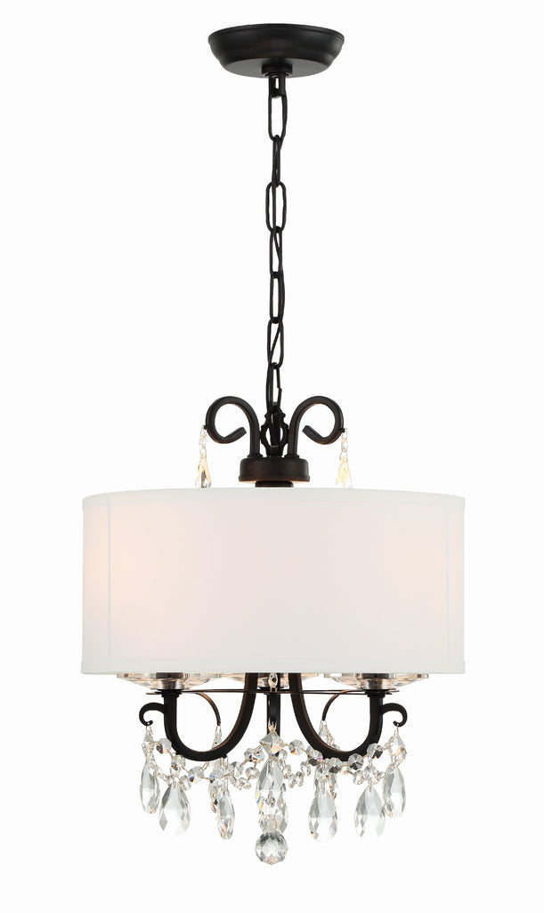 Othello 3 Light Matte Black Mini Chandelier Crystorama