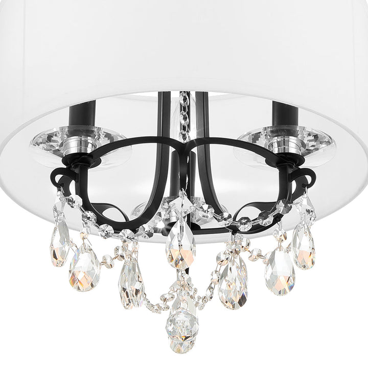 Othello 3 Light Matte Black Mini Chandelier Crystorama