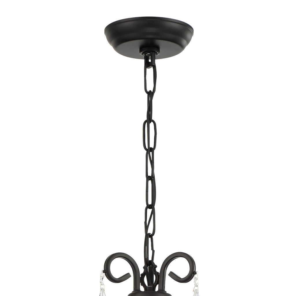 Othello 3 Light Matte Black Mini Chandelier Crystorama