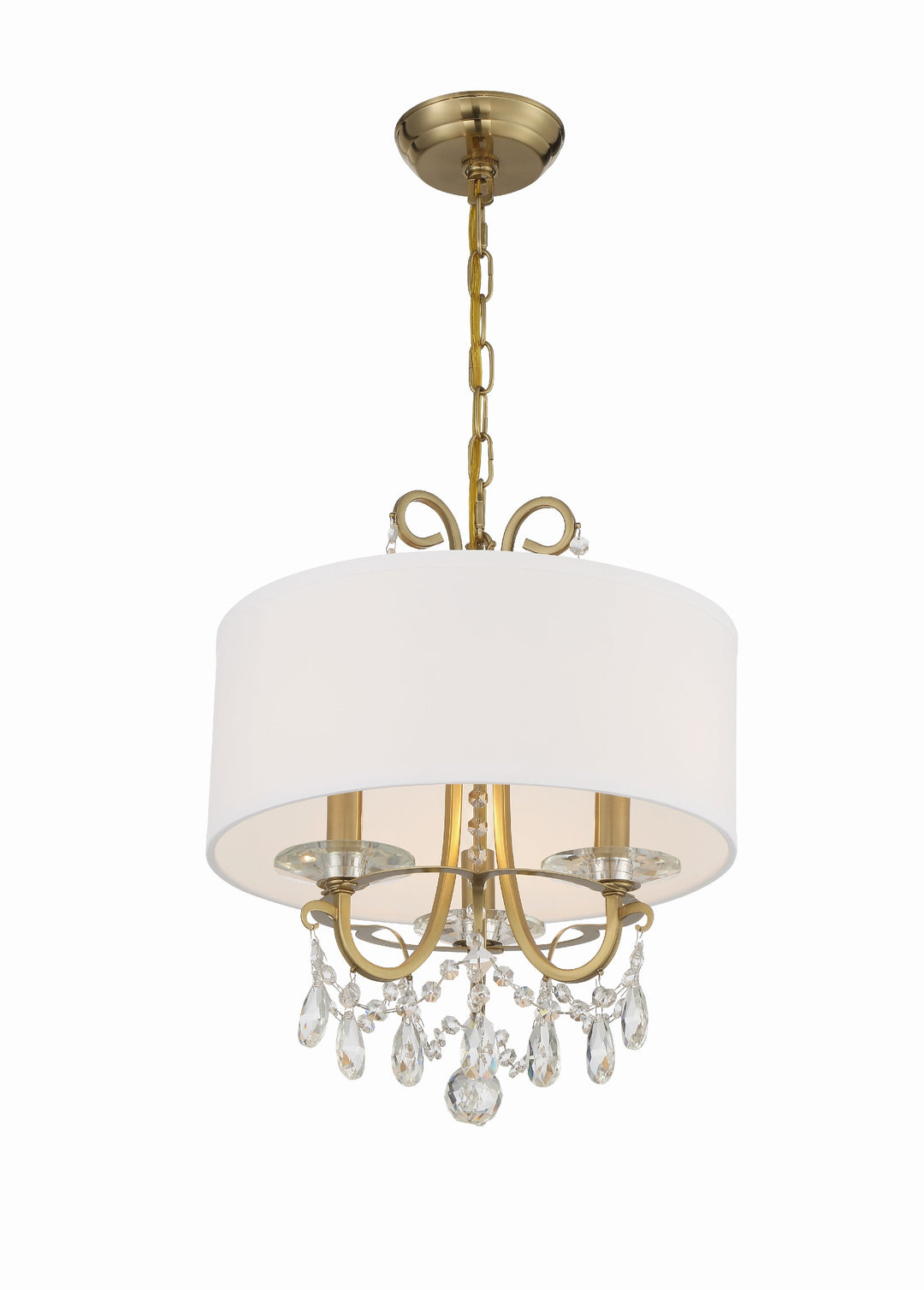 Othello 3 Light Vibrant Gold Mini Chandelier Crystorama