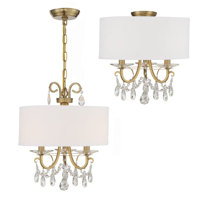 Othello 3 Light Vibrant Gold Mini Chandelier Crystorama