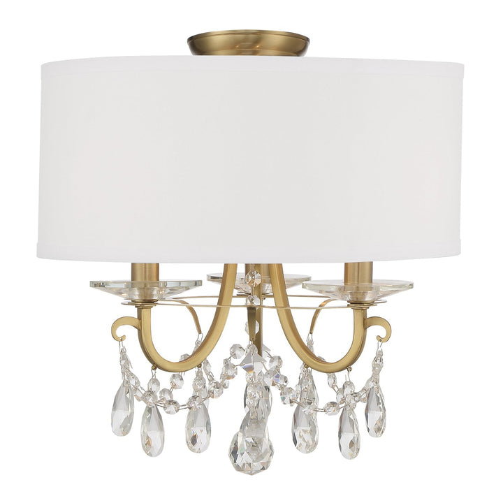 Crystorama Crystorama Othello 3 Light Vibrant Gold Semi Flush Mount