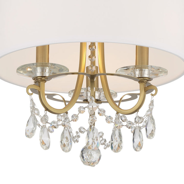 Crystorama Crystorama Othello 3 Light Vibrant Gold Semi Flush Mount