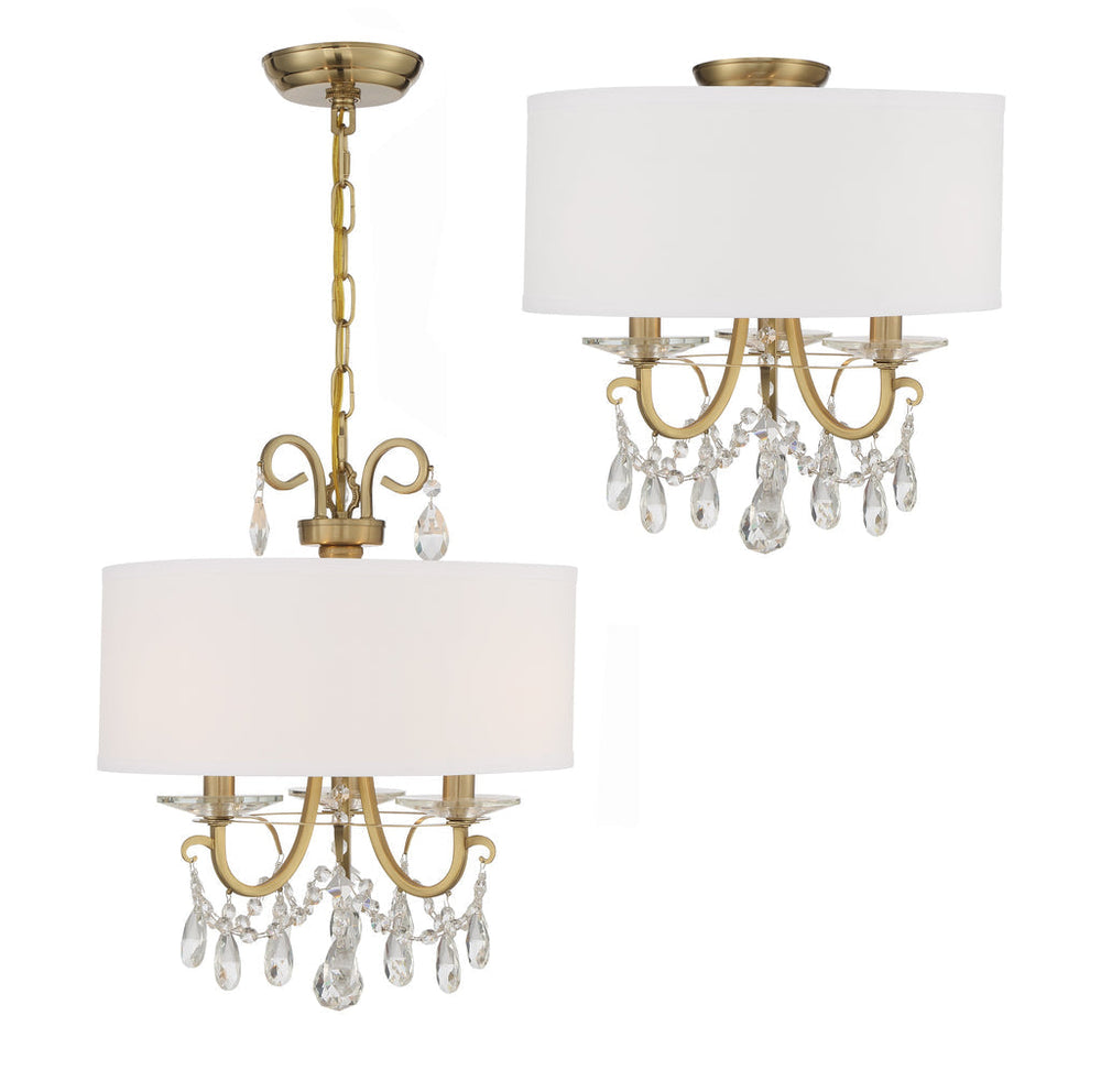 Othello 3 Light Spectra Crystal Vibrant Gold Mini Chandelier Crystorama