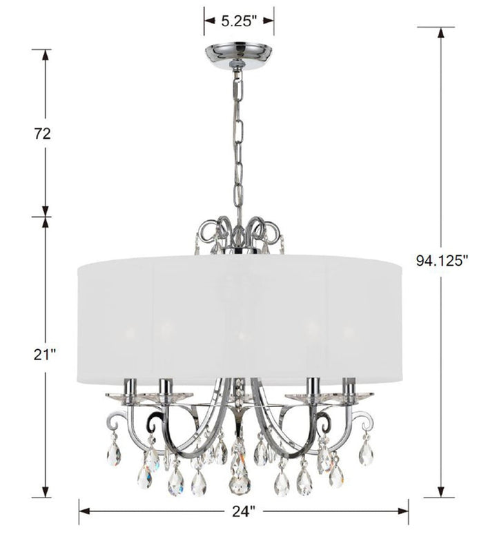 Othello 5 Light Spectra Crystal Polished Chrome Chandelier Crystorama