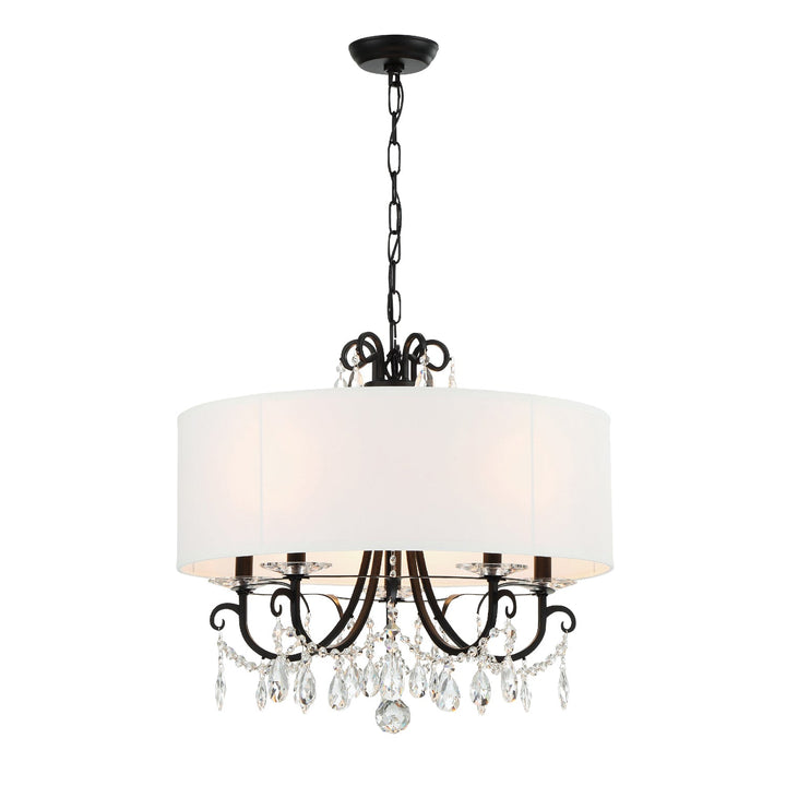 Othello 5 Light Matte Black Chandelier Crystorama