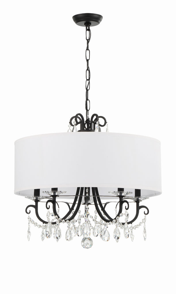 Othello 5 Light Matte Black Chandelier Crystorama