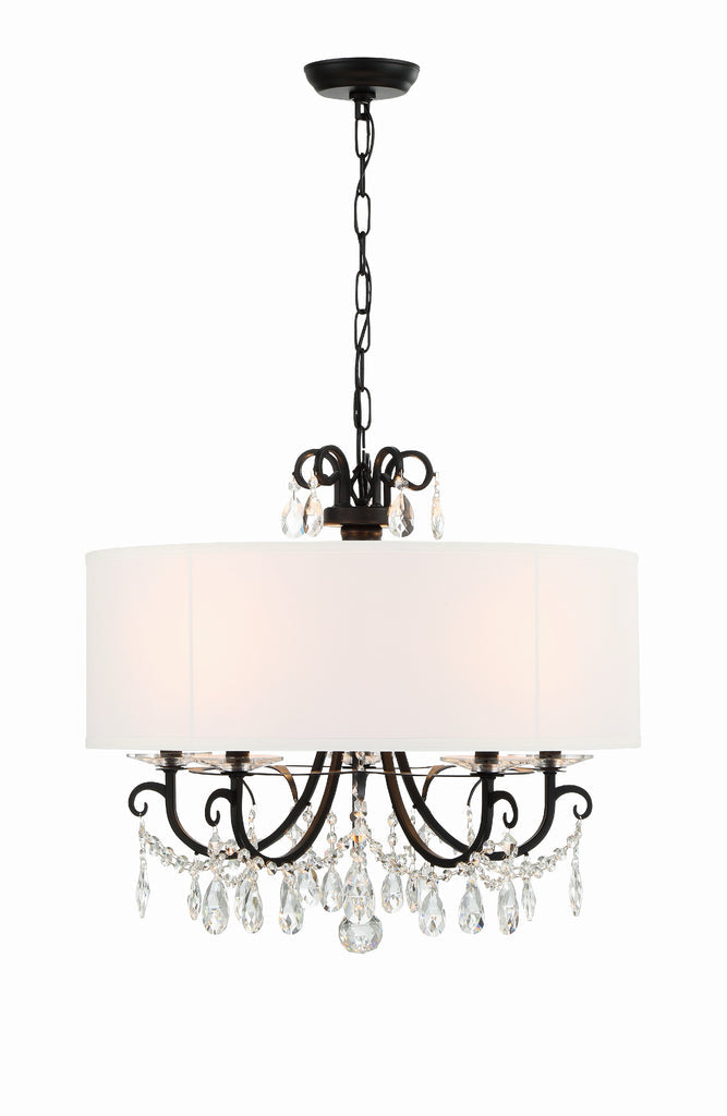 Othello 5 Light Matte Black Chandelier Crystorama