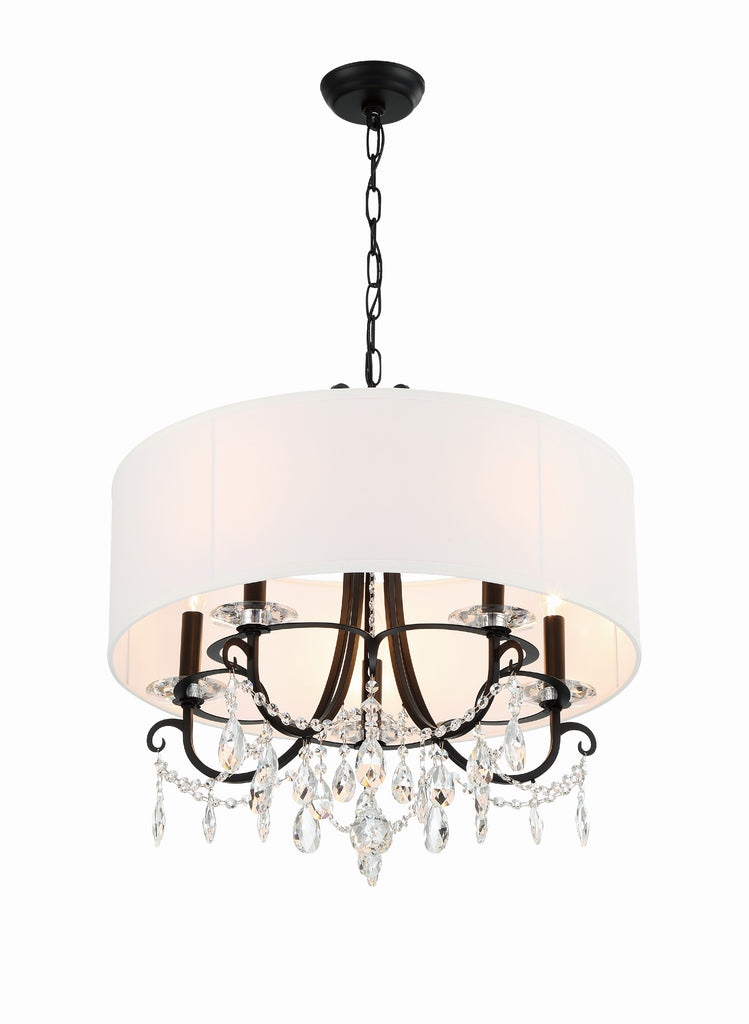 Othello 5 Light Matte Black Chandelier Crystorama