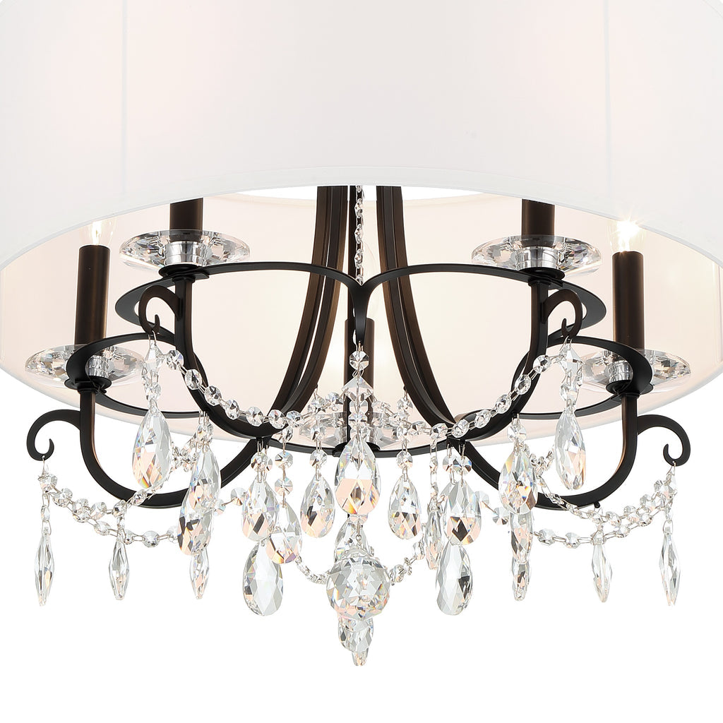 Othello 5 Light Matte Black Chandelier Crystorama