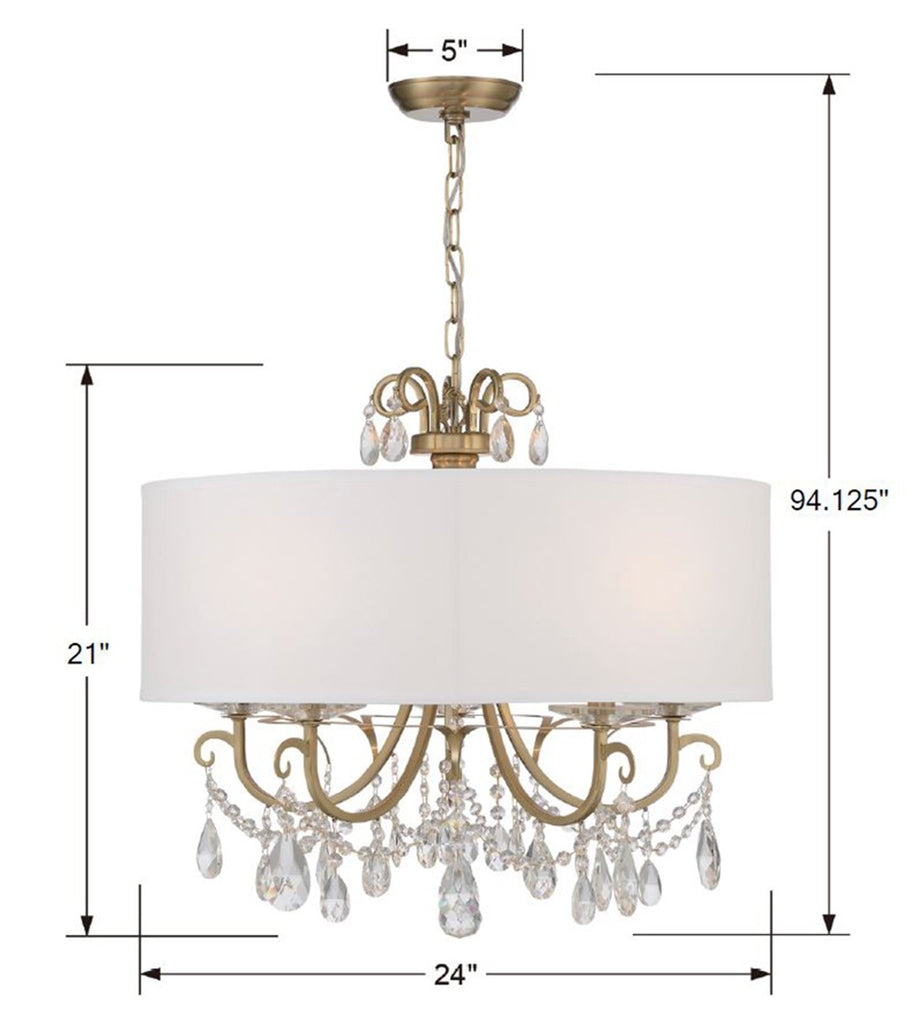 Othello 5 Light Vibrant Gold Chandelier Crystorama