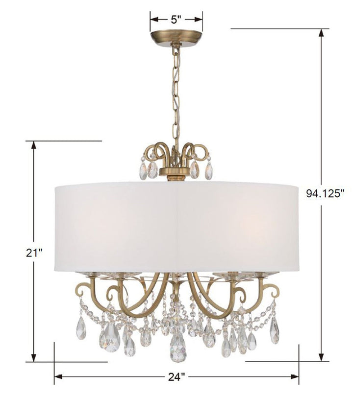 Othello 5 Light Spectra Crystal Vibrant Gold Chandelier Crystorama