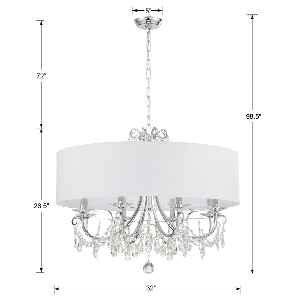 Othello 8 Light Polished Chrome Chandelier Crystorama