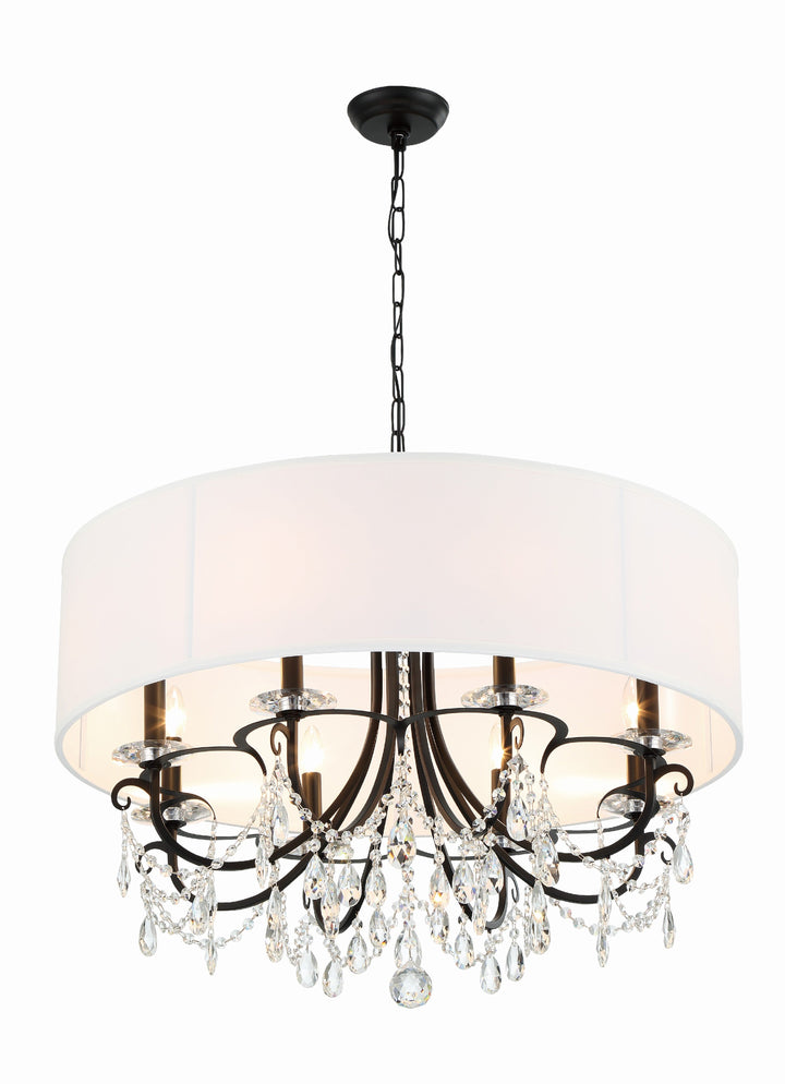 Othello 8 Light Matte Black Chandelier Crystorama