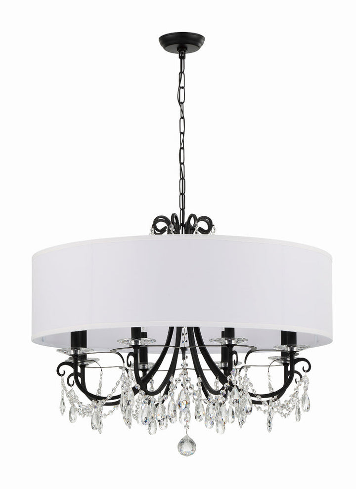 Othello 8 Light Matte Black Chandelier Crystorama