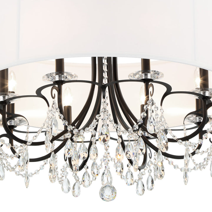 Othello 8 Light Matte Black Chandelier Crystorama