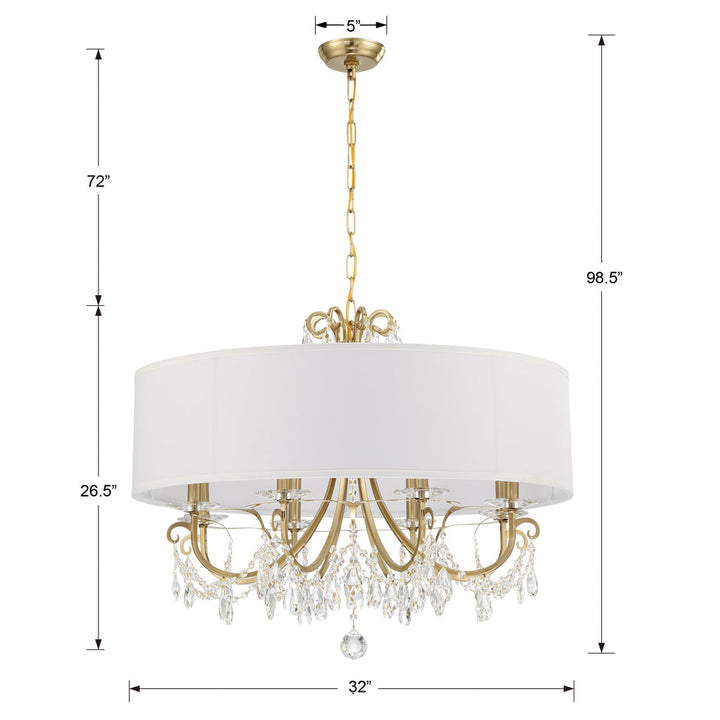 Othello 8 Light Vibrant Gold Chandelier Crystorama