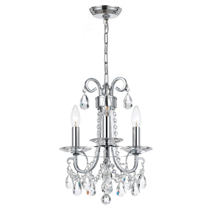 Othello 3 Light Swarovski Strass Crystal Polished Chrome Mini Chandelier Crystorama