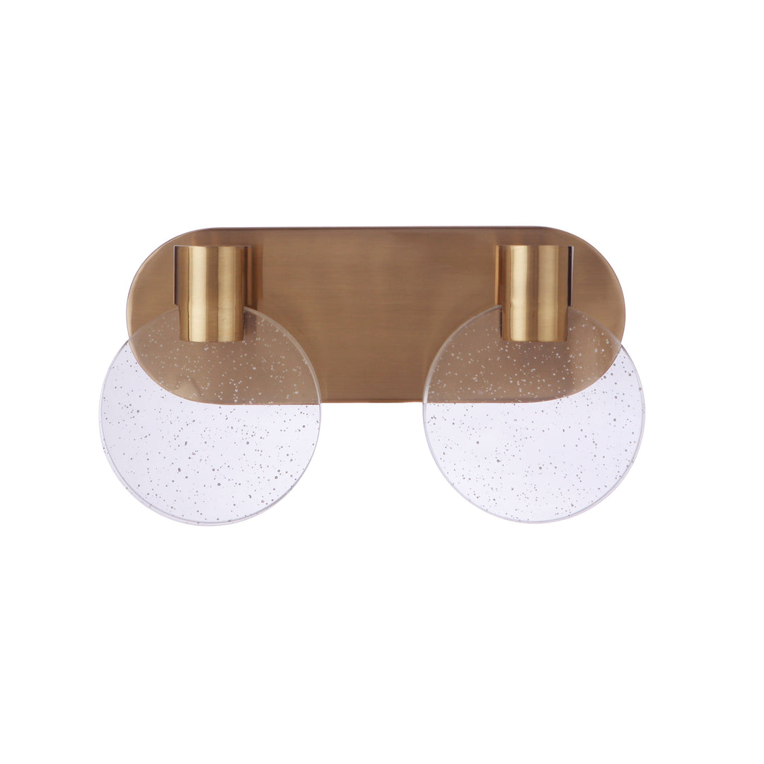 CRAFTMADE Glisten 2 Light LED Vanity in Satin Brass