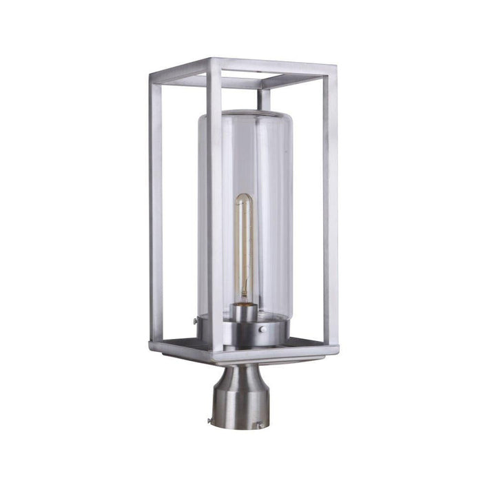 CRAFTMADE Neo 1 Light Outdoor Post Lantern in Satin Aluminum