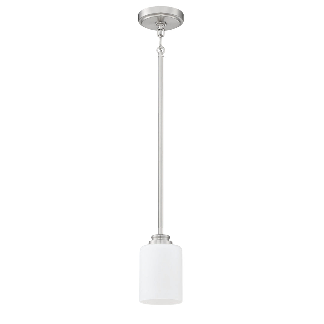 Bolden 1 Light Mini Pendant in Brushed Polished Nickel (White Glass) CRAFTMADE